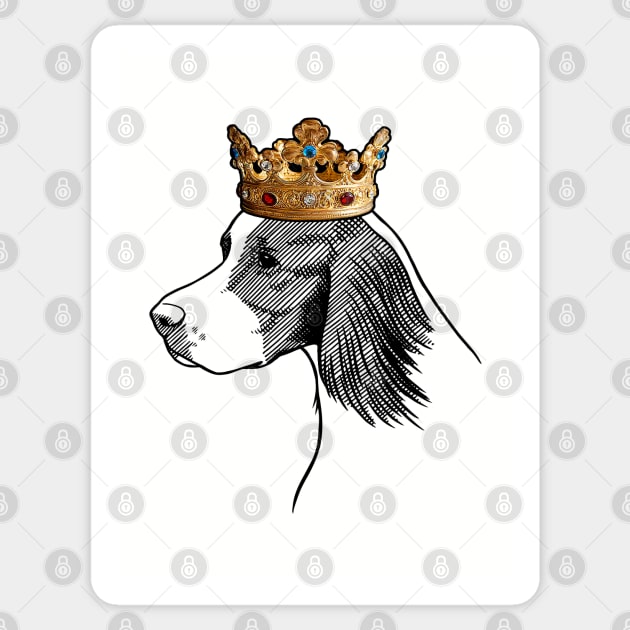 Irish Red and White Setter Dog King Queen Wearing Crown Sticker by millersye